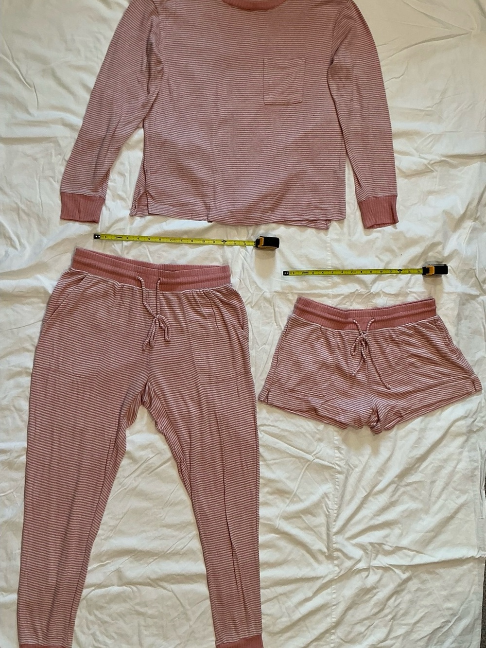stars above Pink Striped 3-Piece Pajama Set